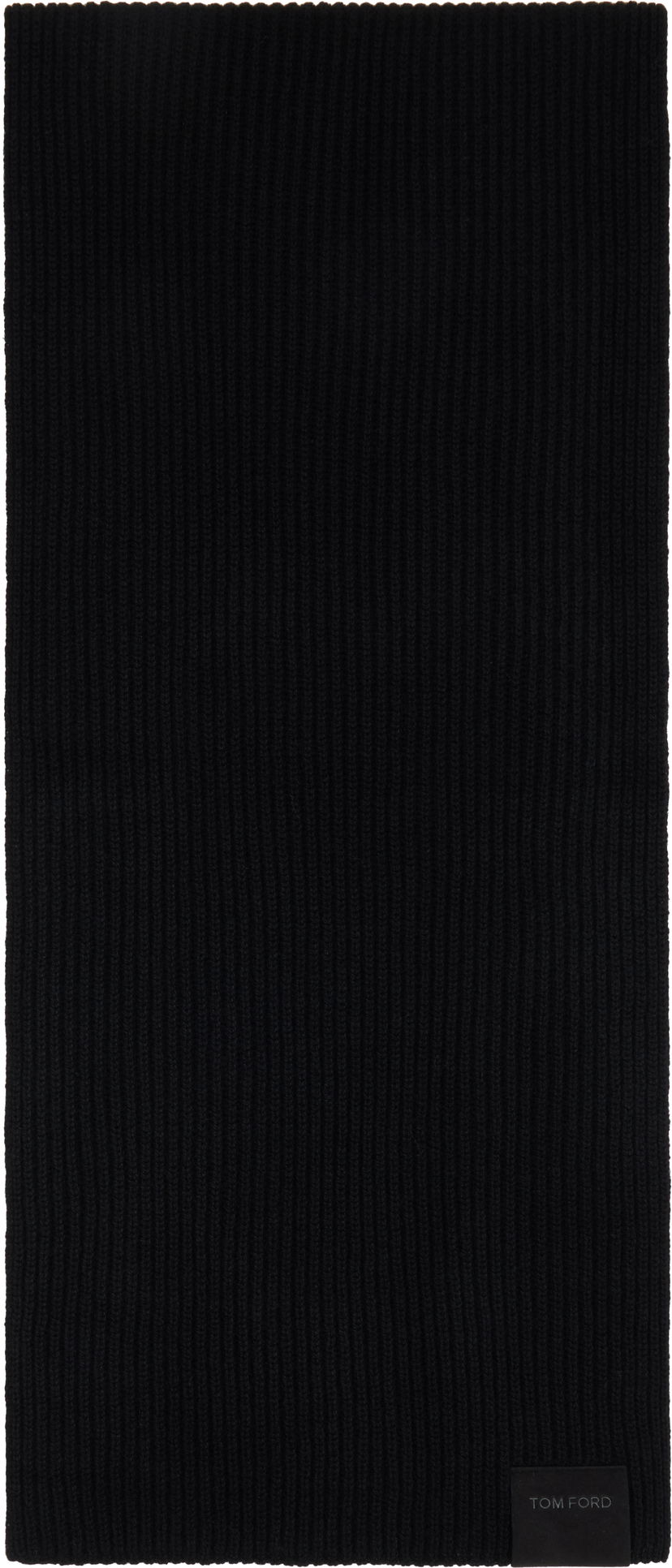 Šala Tom Ford TOM FORD Cashmere Ribbed Knit Scarf Črna | KSR015-YMK066