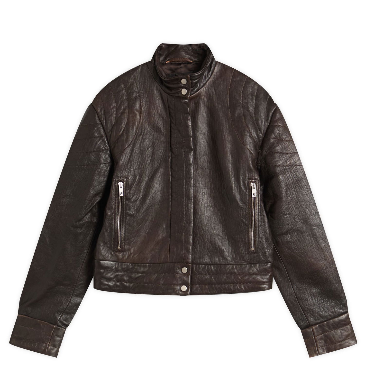 Jakna Represent Clo Drive Leather Jacket, Size Medium Rjava | MLW100007-17, 0