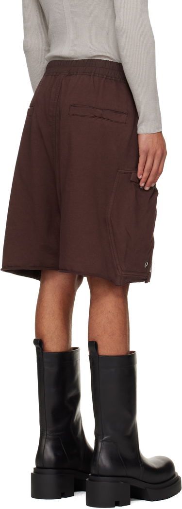 Kratke hlače Rick Owens Rick Owens DRKSHDW Concordians Bauhaus Drawstring Zipped Cargo Shorts with Raw Hem Rjava | DU02E7389 RIG, 2