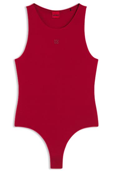 Bodi BOSS HUGO Stretch Jersey Bodysuit Rdeča | 50545196
