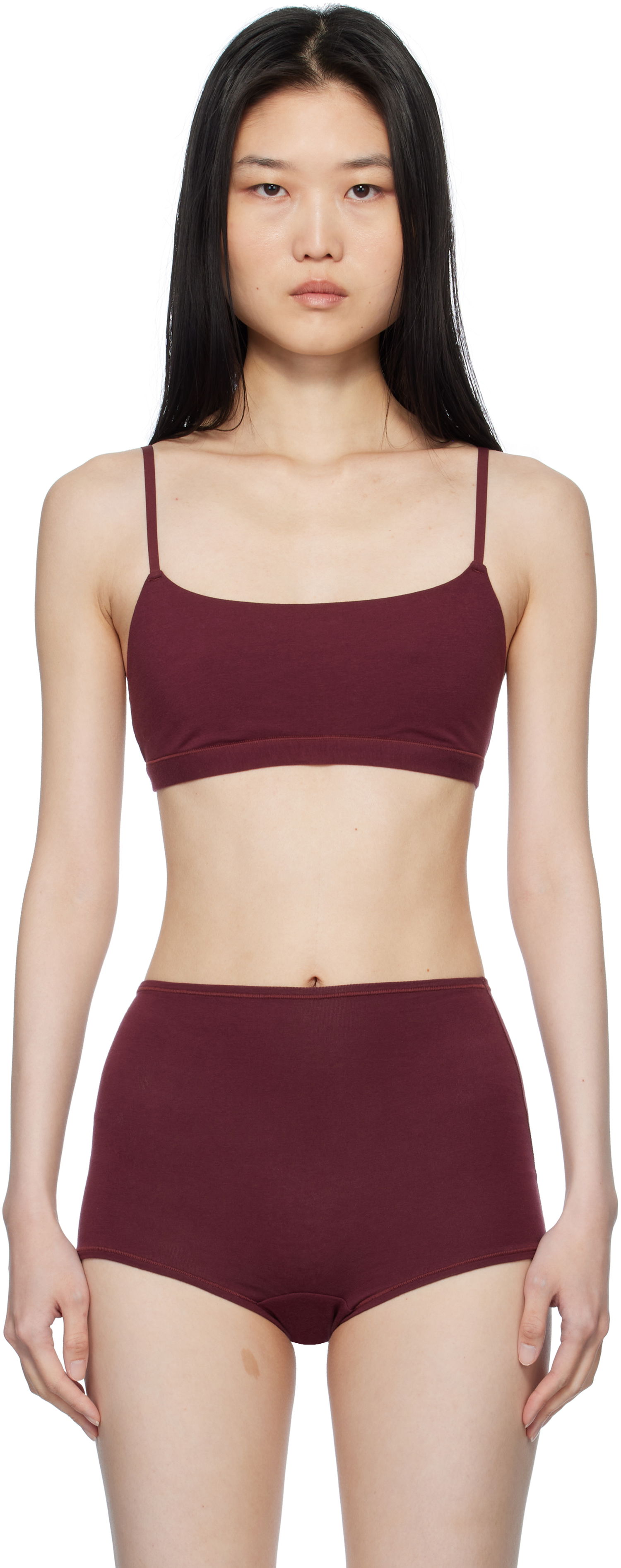 Modrček SKIMS SKIMS Cotton Jersey Scoop Bralette Bordo | BR-SCP-4460, 0