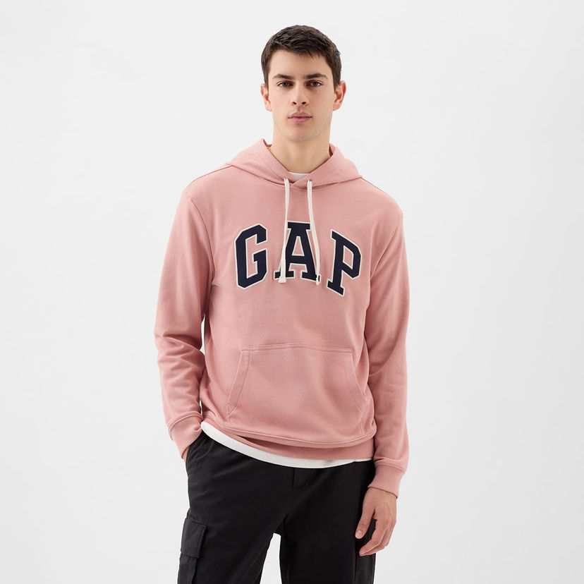 Pulover GAP French Terry Pullover Logo Hoodie Pink Rosette 16-1518 Roza | 868460-01