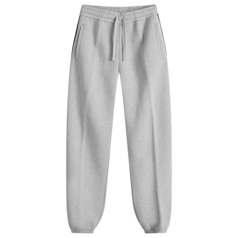 Trenirka Gucci Gucci Tape Brushed Cotton Sweatpants, Size Large Siva | 768447-XJG2X-1160