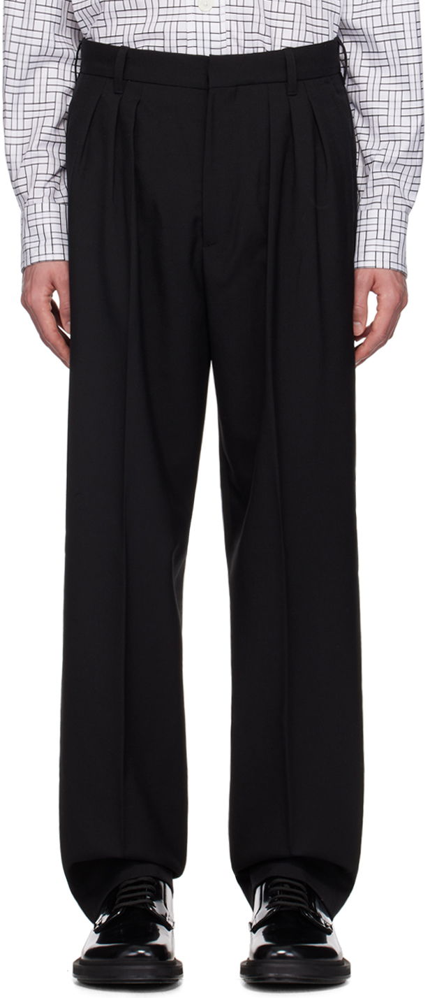 Hlače KENZO Pleated Tailored Trousers Črna | FE65PA2149GE