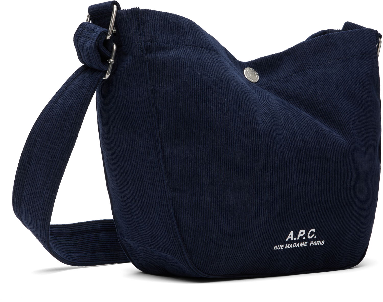 Torba za čez ramo A.P.C. A.P.C. Journal Small Corduroy Satchel Mornarica | PSALI-M67010, 1