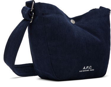 Torba za čez ramo A.P.C. A.P.C. Journal Small Corduroy Satchel Mornarica | PSALI-M67010, 1