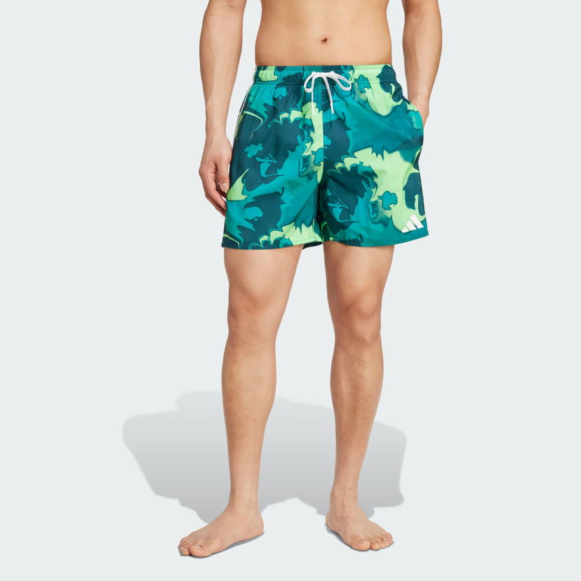 Kratke hlače adidas Performance Printed Swim Shorts Zelena | JX5042