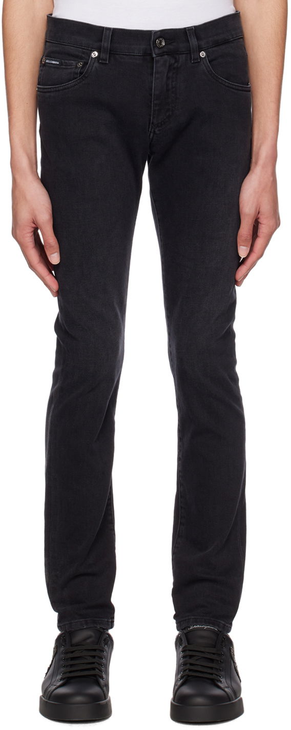 Kavbojke Dolce & Gabbana Black Faded Skinny Jeans Črna | GY07LDG8HW4