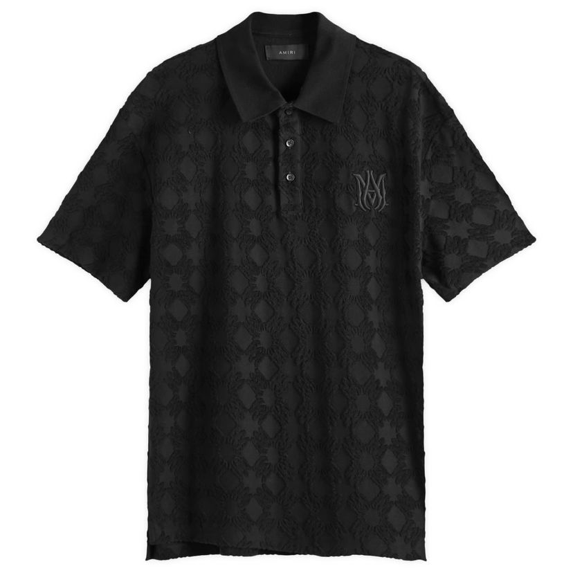 Polo majica AMIRI MA Quad Toweling Polo, Size Large Črna | AMJYPO1015-001