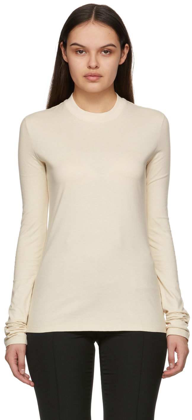 Pleteni pulover Off-White Diag Long Sleeve T-Shirt Bež | OWAB031C99JER0016161