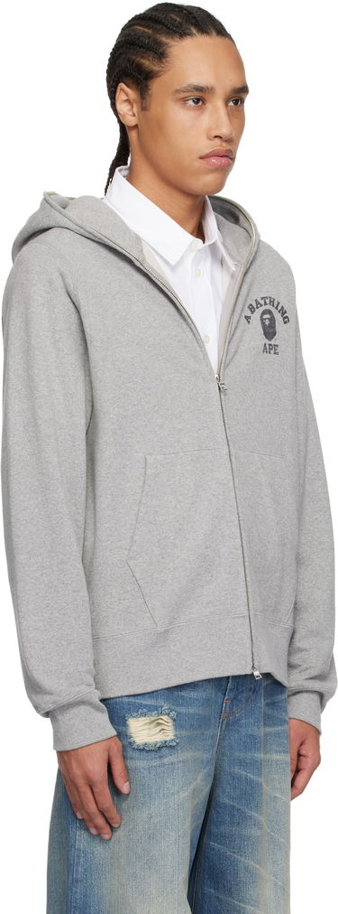 Pulover BAPE A Bathing Ape Over Print Full Zip Hoodie Siva | 001ZPK801002M, 4