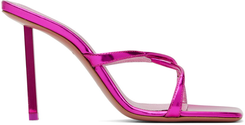 Modni dodatki Amina Muaddi Amina Muaddi Adriana 95 Heeled Sandals Roza | ADRIANA SLIPPER METAL MIRROR