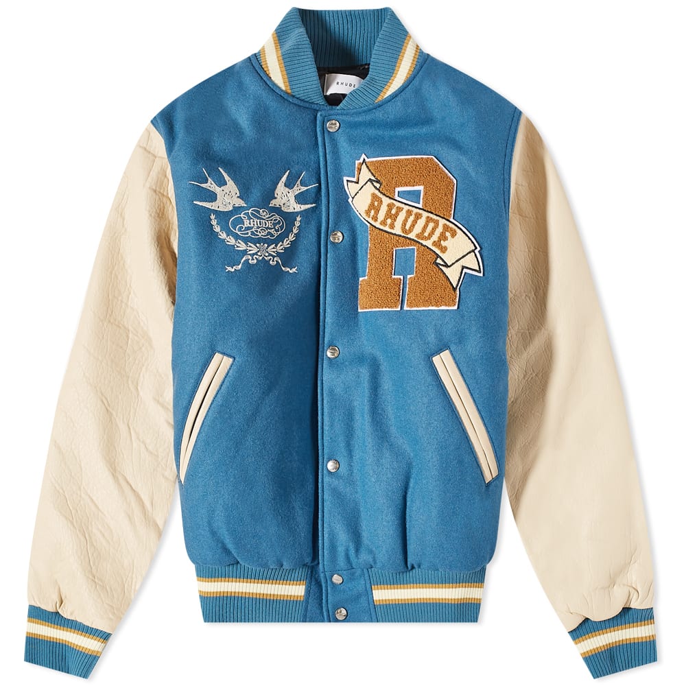 Bomber jakna Rhude Rhude Sparrow Varsity Jacket Modra | RHFW22JA38609048, 0