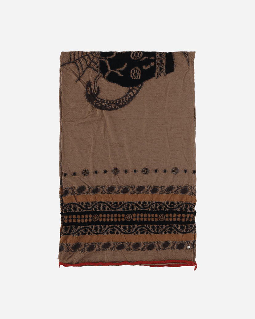 Šala KAPITAL Wool Scarf with Skull Print Rjava | EK-1654XM 1