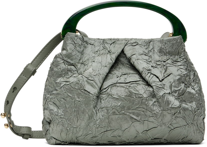 Torbica Dries Van Noten Dries Van Noten Small Folded Crushed Bag Zelena | 251-011524-1428