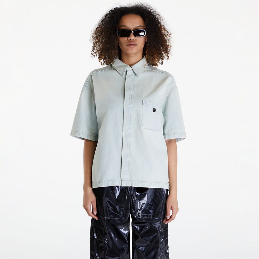 Srajce Ambush Boxy Fit Denim Shirt UNISEX Light Blue Modra | BMYD001S24DEN0024200