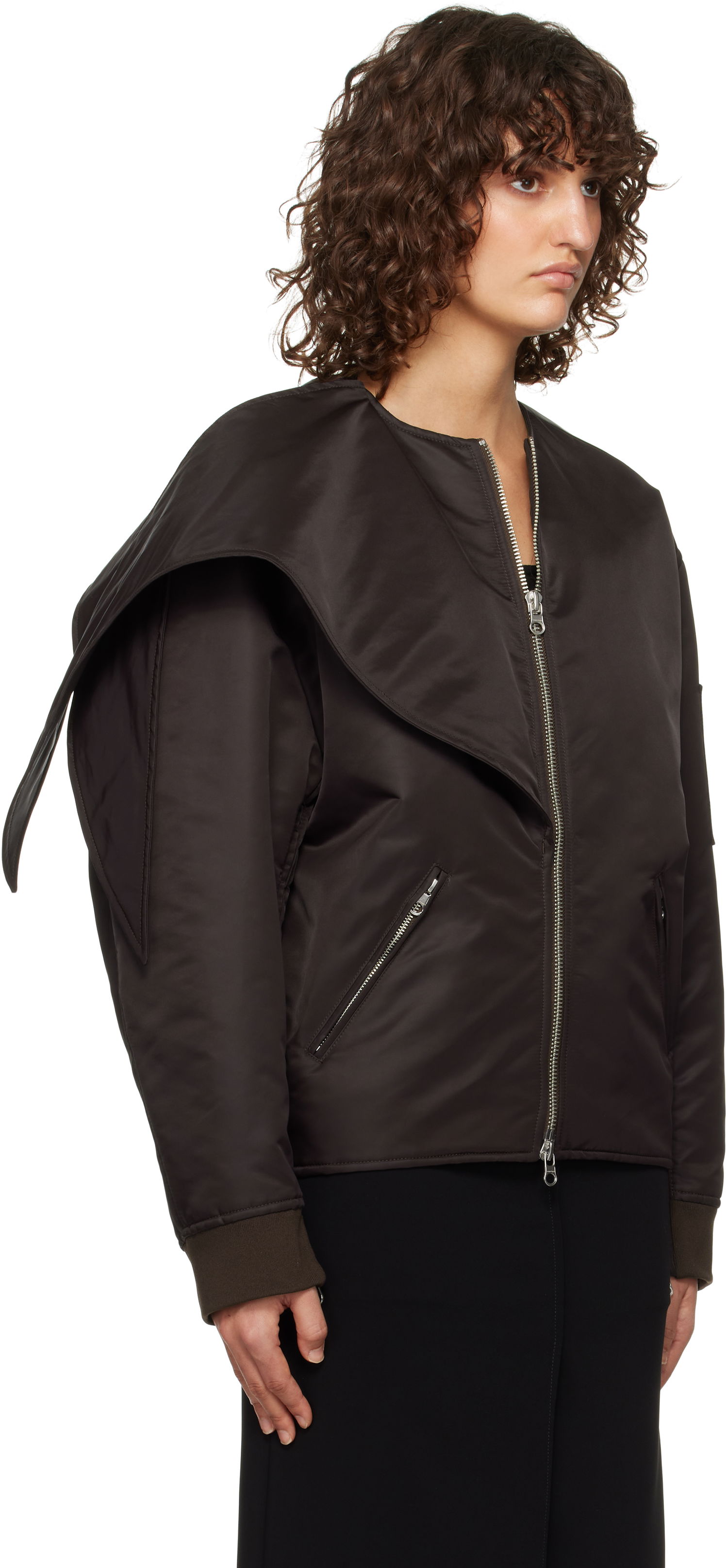 Bomber jakna Courrèges Courrèges Bow Collar Bomber Jacket Črna | 424CBL218NY0020, 1
