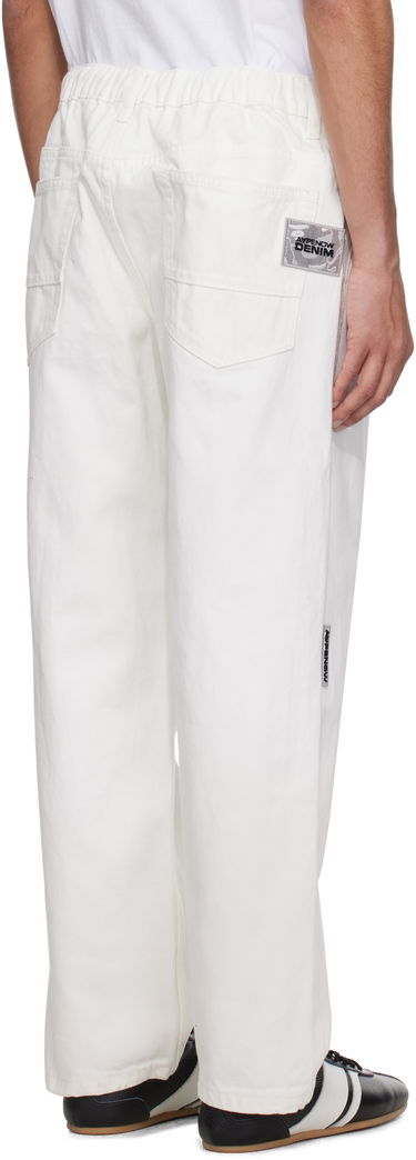 Hlače AAPE by A Bathing Ape AAPE by A Bathing Ape 'AAPE Now' Moonface Logo Jeans Bela | AAPPTMB662XAOWHX, 2