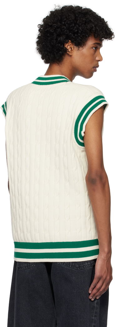 Pleteni pulover Fred Perry Fred Perry Cable Knit Tennis Vest Bela | K9721, 2