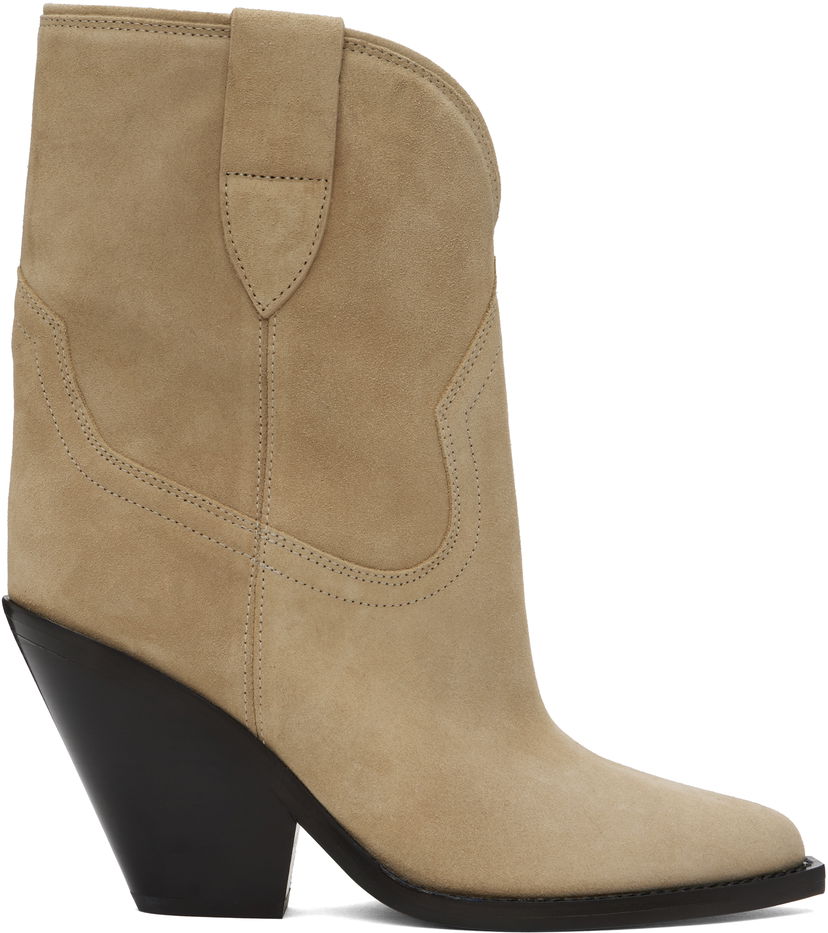 Superge in čevlji ISABEL MARANT Isabel Marant Leyane Suede Ankle Boots Bež | 23PBO0004FA-A1A07S