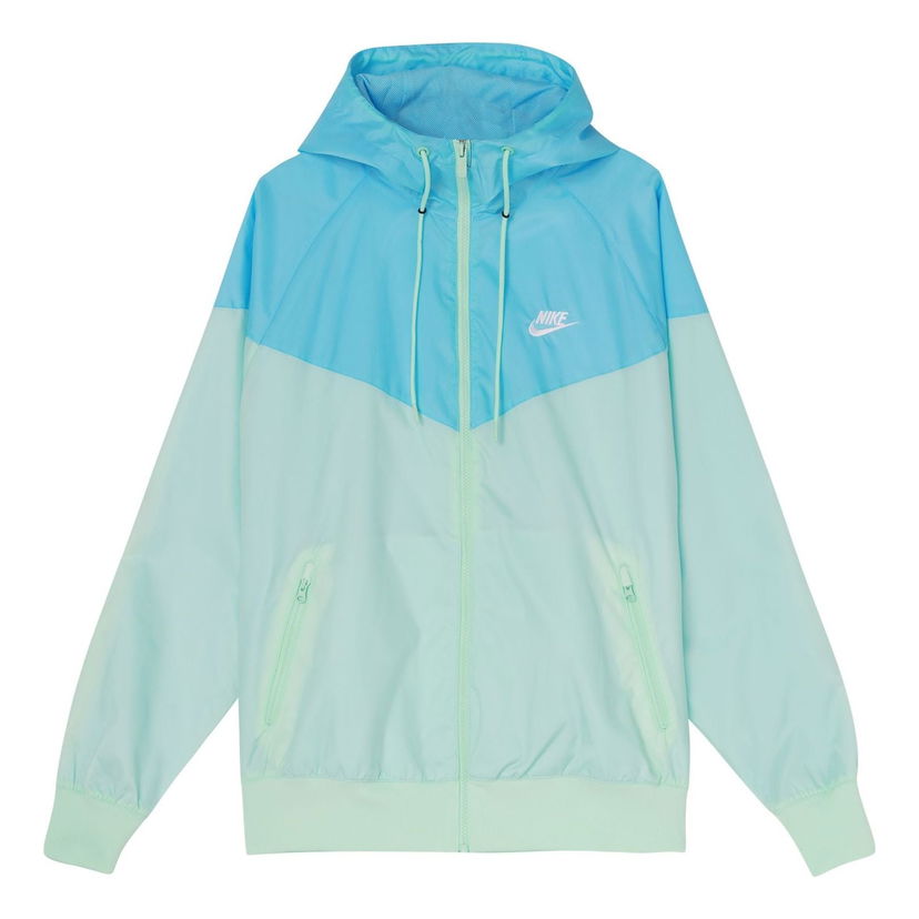 Vetrovka Nike Windrunner Full-Zip Drawstring Hoodie Turkizna | DA0002-379