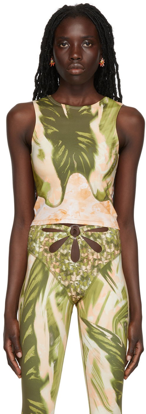Majica brez rokavov Collina Strada Collina Strada Tie-Dye Print Tank Top Zelena | XX3196