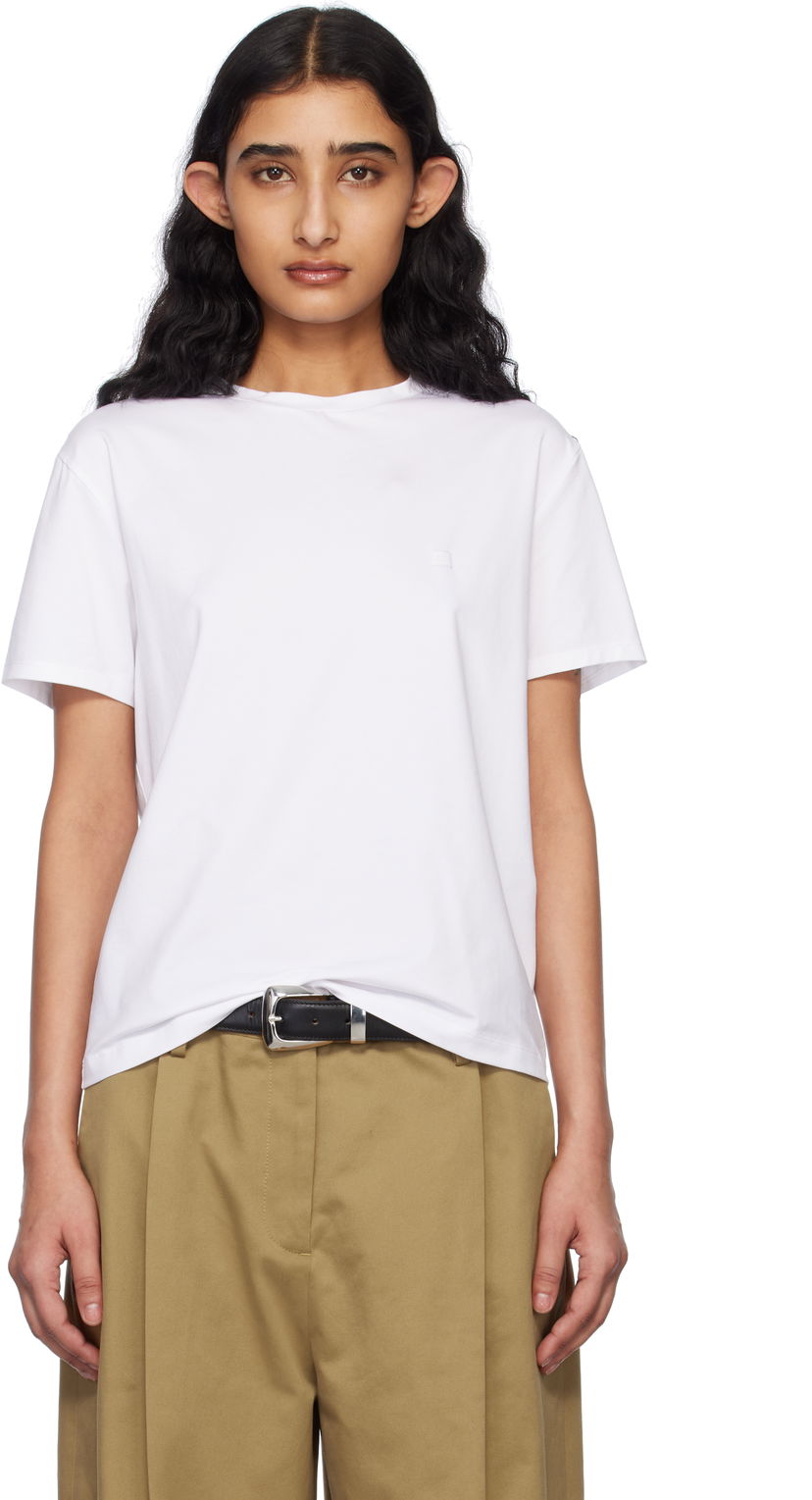Majica Acne Studios Acne Studios Regular Fit T-Shirt Bela | CL0309-