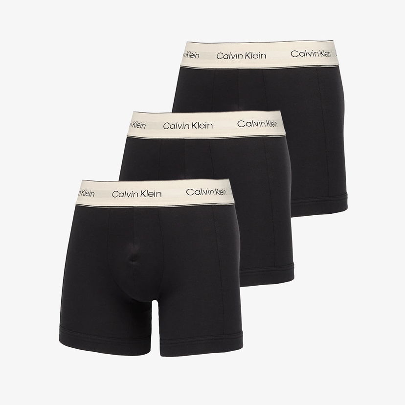 Boksarice CALVIN KLEIN Boxerky Boxer Brief 3-Pack Black Črna | LV00NB4447 UB1