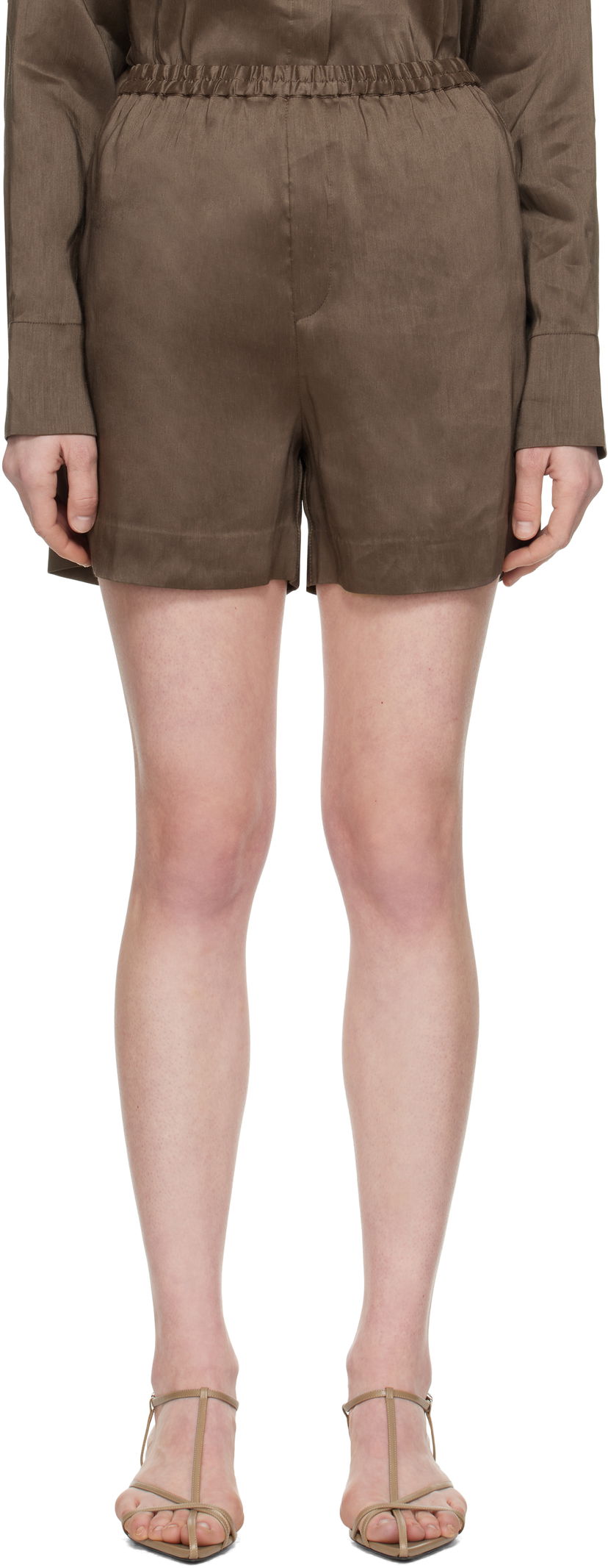 Kratke hlače Loulou de Saison Loulou de Saison Adonia Shorts Rjava | ADONIA