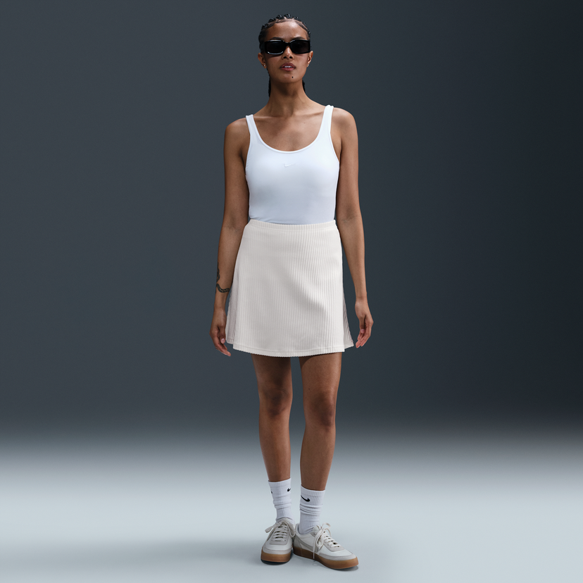 Krila Nike Ribbed Mini Skirt Sportswear Chill Knit Bela | HJ1839-133