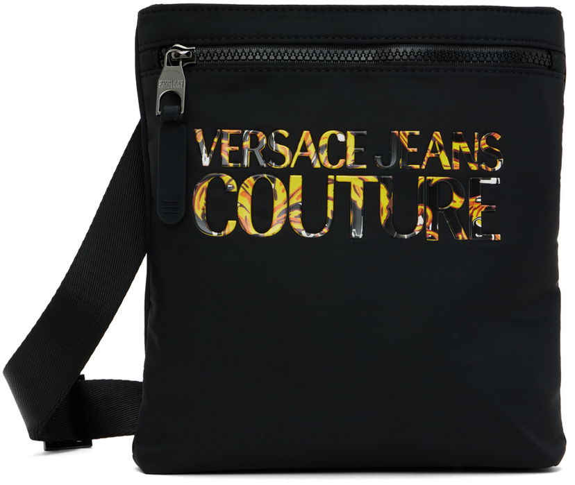 Torba za čez ramo Versace Versace Jeans Couture Logo Reporter Bag Črna | E74YA4B94 EZS394