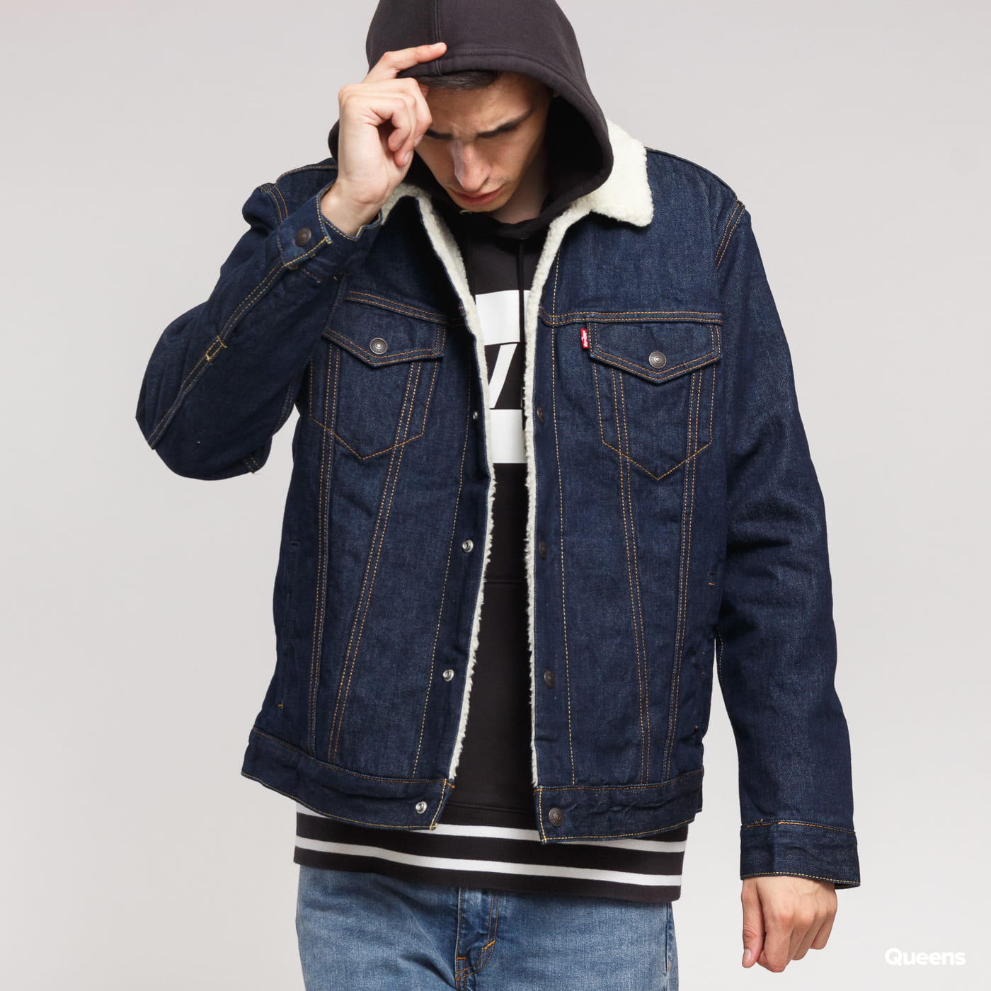 Jakna Levi's Type 3 Sherpa Trucker Mornarica | 16365-0084, 0