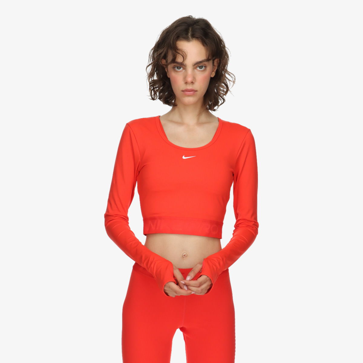 Majica Nike W NP DF LS TOP GG SHINE Rdeča | HV9992-633, 1