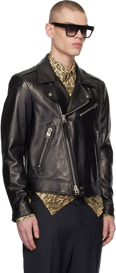 Jakna Tom Ford Asymmetric Leather Jacket Črna | LXR004-LMN014S24, 1