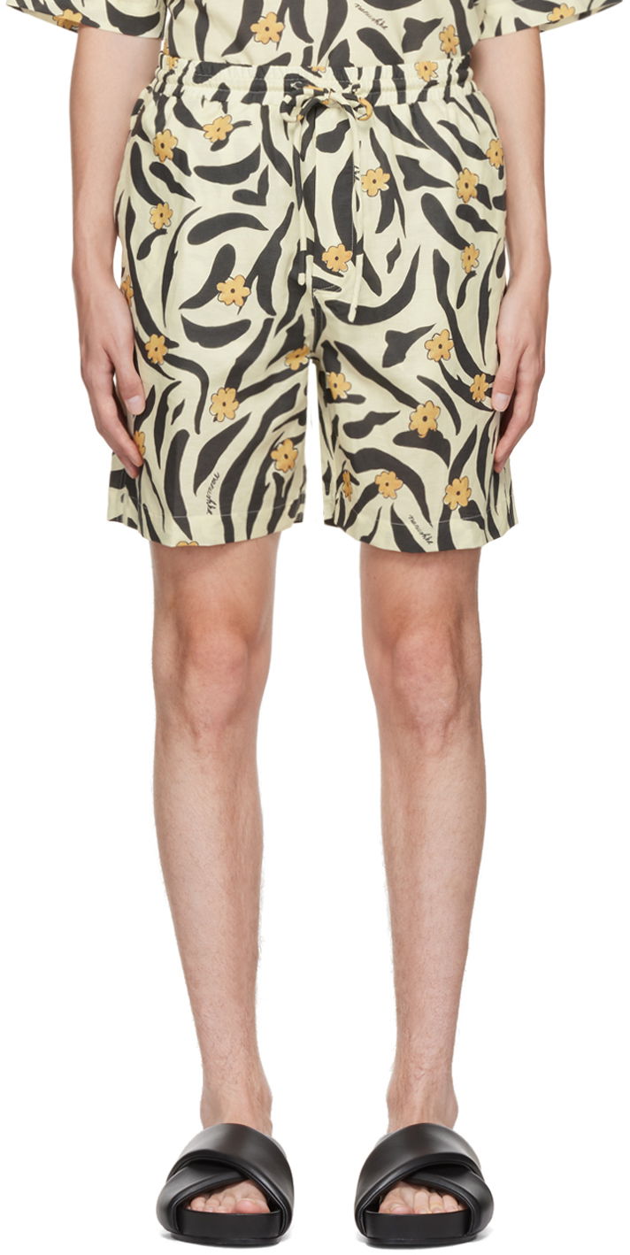 Kopalke Nanushka Floral Print Casual Shorts Bež | NM22PFST00171