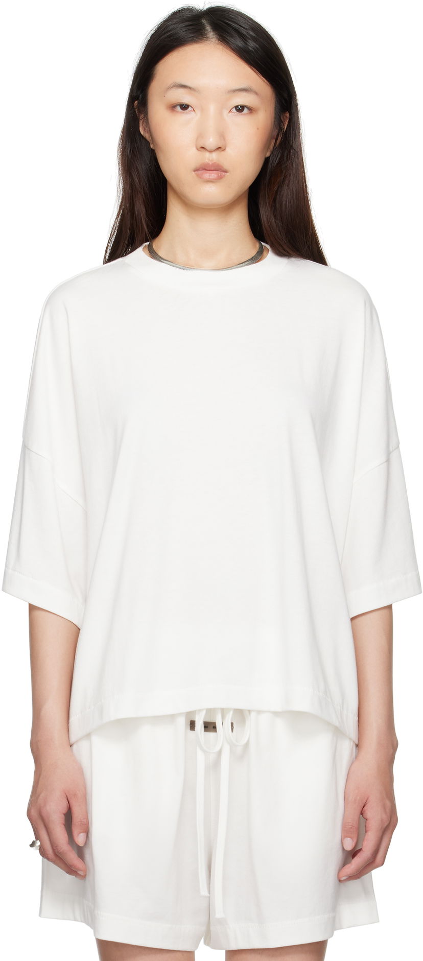 Majica Fear of God Fear of God ESSENTIALS Boxy T-Shirt Bela | 125SP255894FW