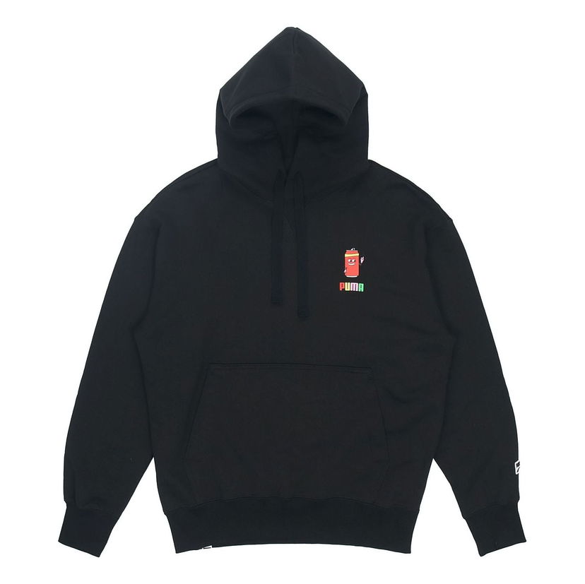 Pulover Puma Casual Cartoon Print Hoodie Črna | 531429-01