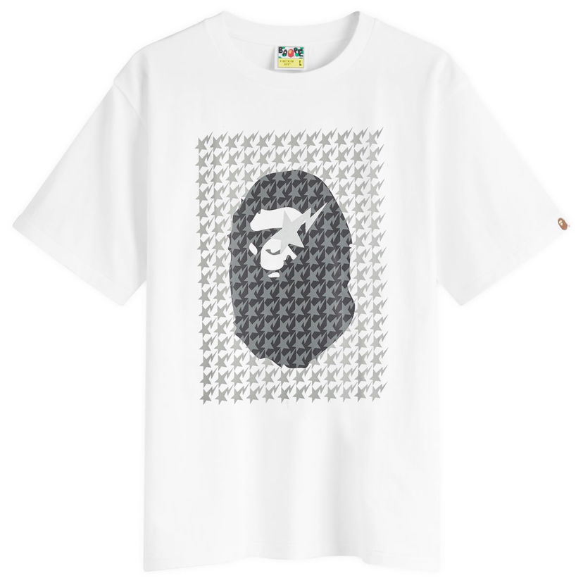 Majica BAPE Houndstooth Ape Head Graphic T-Shirt Bela | 001TEK801035M-WH2