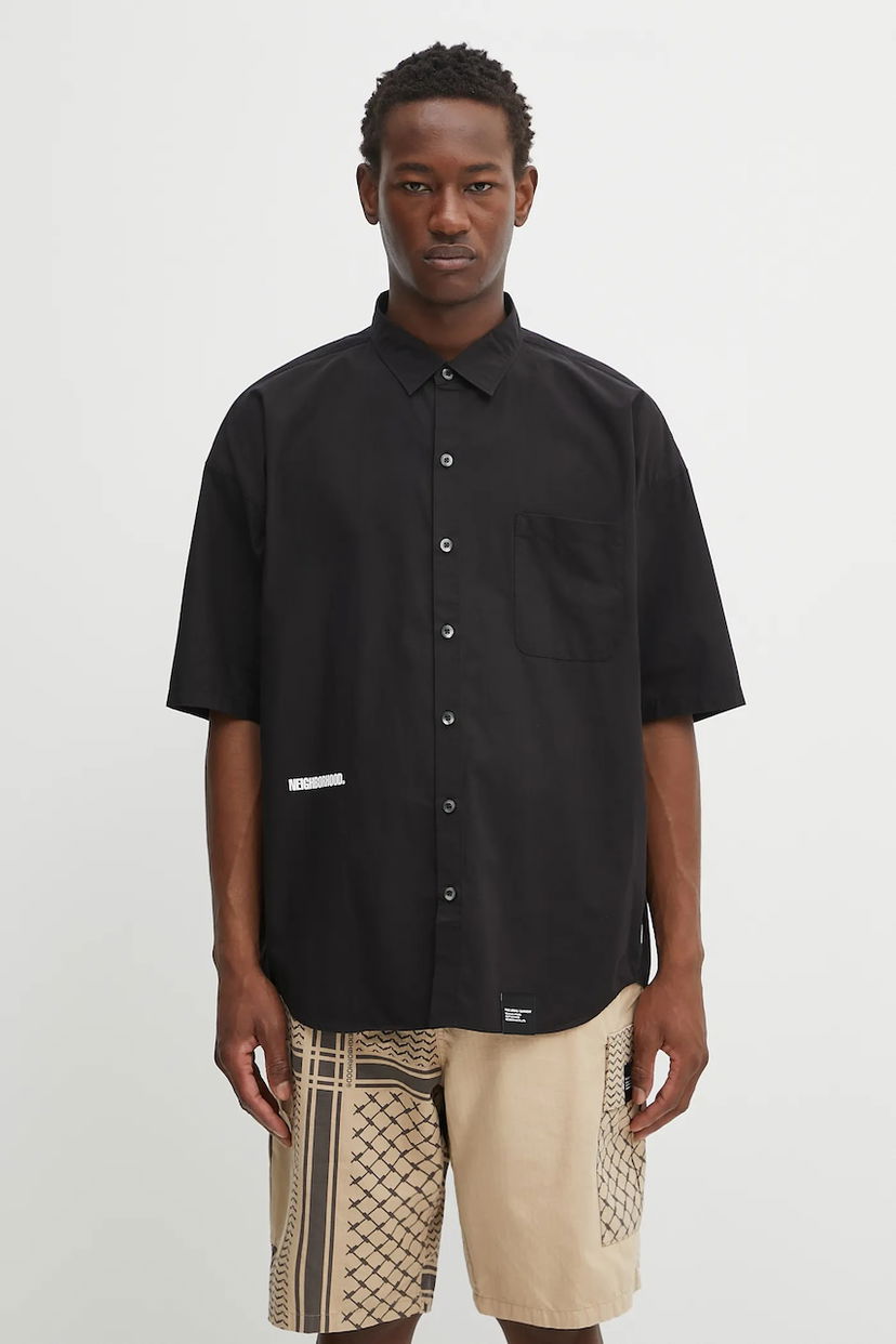 Srajce Neighborhood NEIGHBORHOOD Relaxed Fit Over Shirt Črna | 251BENH.SHM02