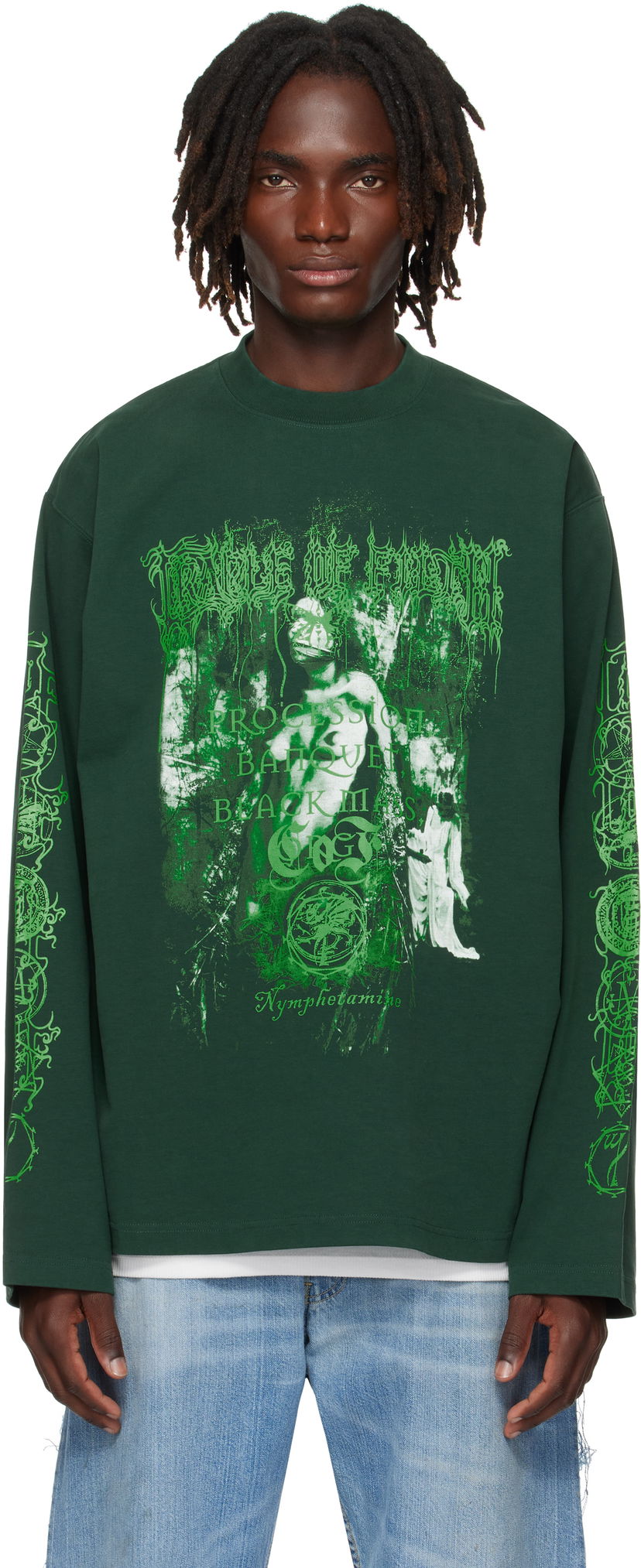 Majica VETEMENTS Vetements Cradle Of Filth Nymphetamine Graphic Longsleeve T-Shirt Zelena | UCF76LS750E