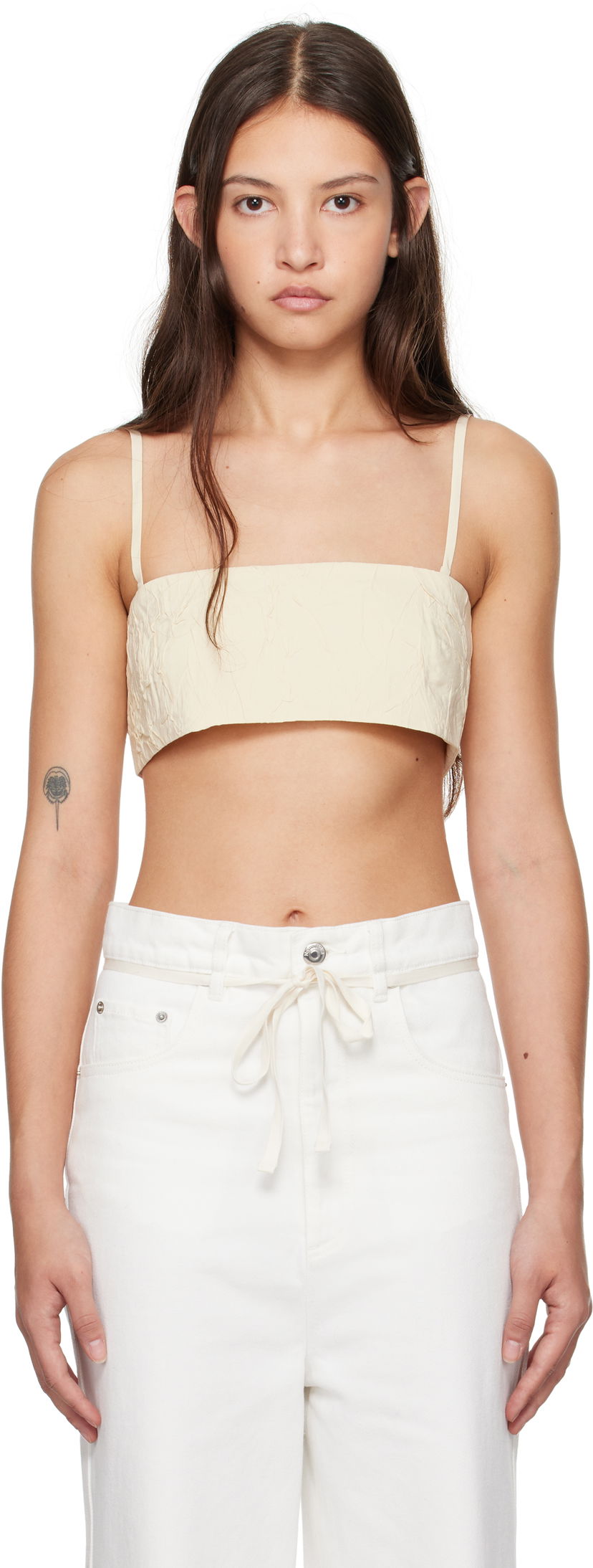 Majica brez rokavov Nanushka Nanushka Cressy Bandeau Top Bela | NW24FWTP38671
