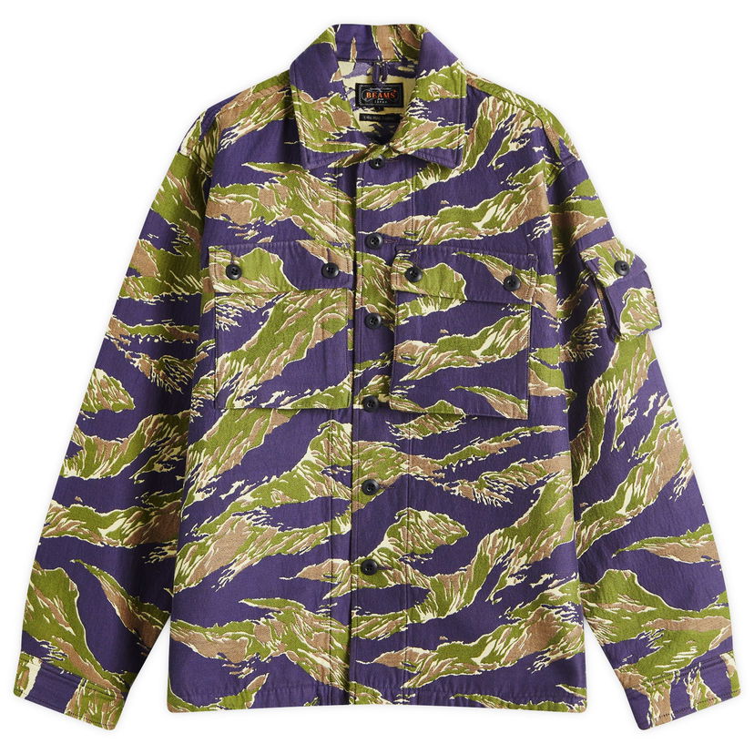 Srajce BEAMS Beams Plus MIL Tiger Camo Shirt Jacket Lila | 3818-0587-791-90