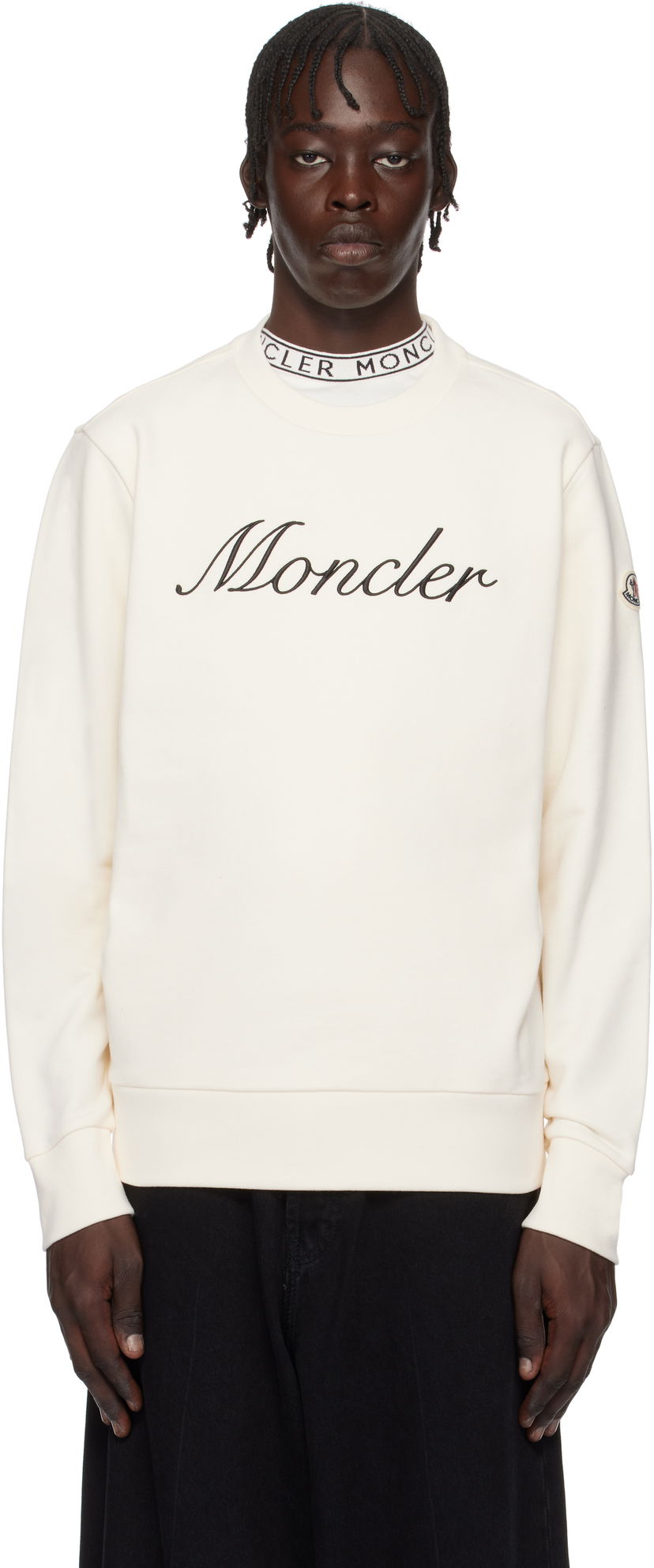 Pulover Moncler Archivio Logo Sweatshirt Bela | K10918G0003389AUJ