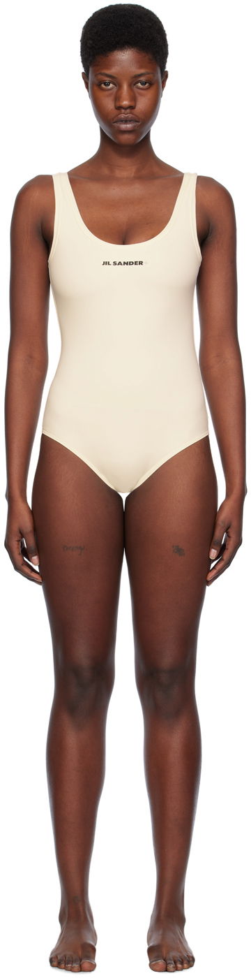 Kopalke Jil Sander Scoop Neck Swimsuit Bela | J40SD0104_J20011