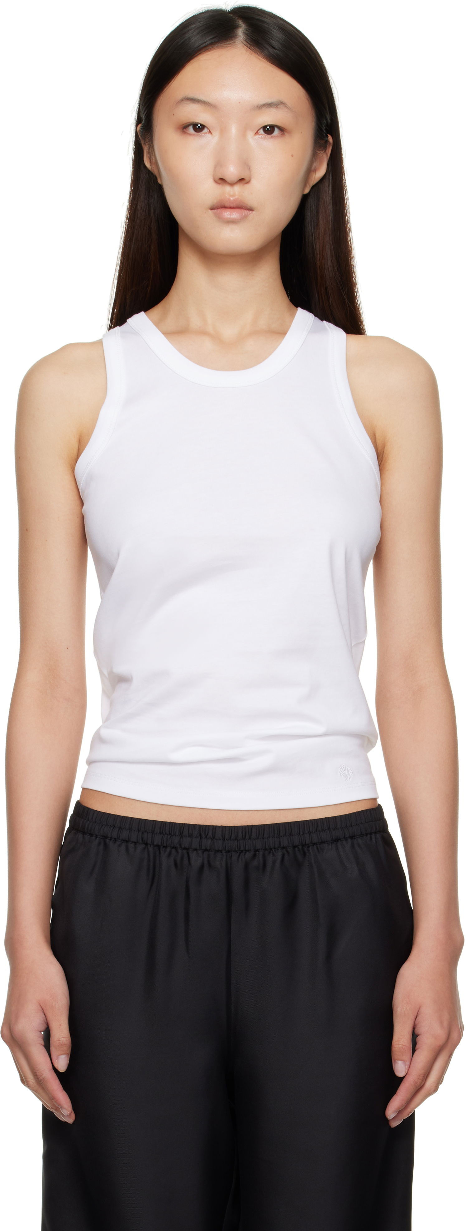 Majica brez rokavov Loulou de Saison Loulou de Saison Poso Cotton Tank Top Bela | POSO LDS, 0