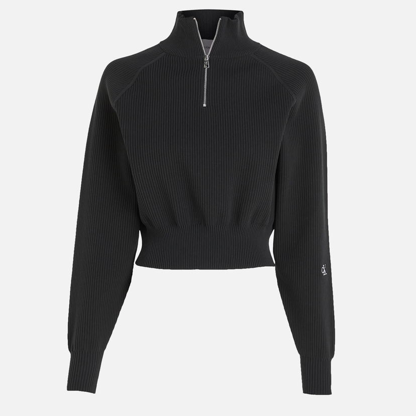 Pulover CALVIN KLEIN Jeans Ribbed-Jersey Črna | J20J221967BEH