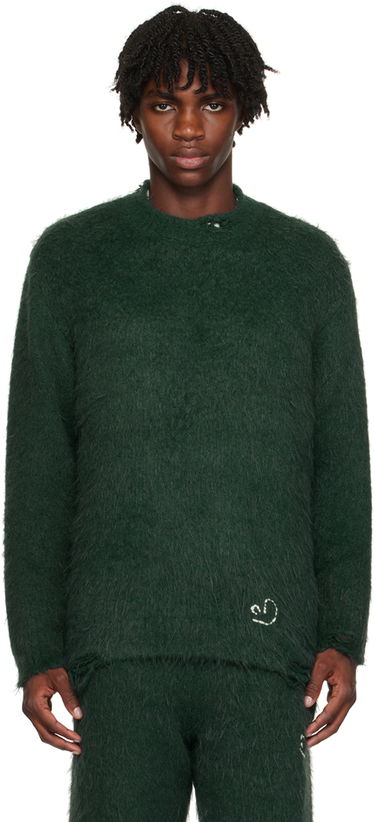 Pleteni pulover ADER ERROR Crewneck Distressed Sweater Zelena | BMADFWKT0304GN, 0