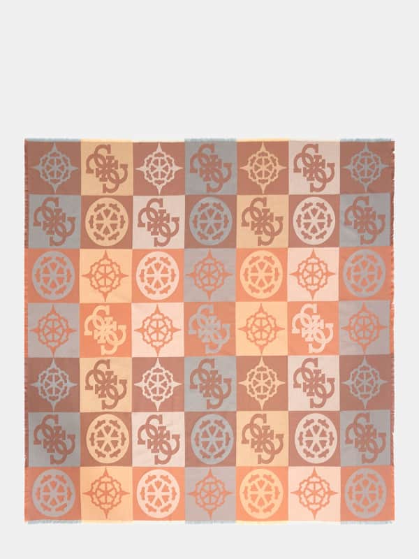 Šala GUESS Checkered Logo Scarf Oranžna | AW5248POL03