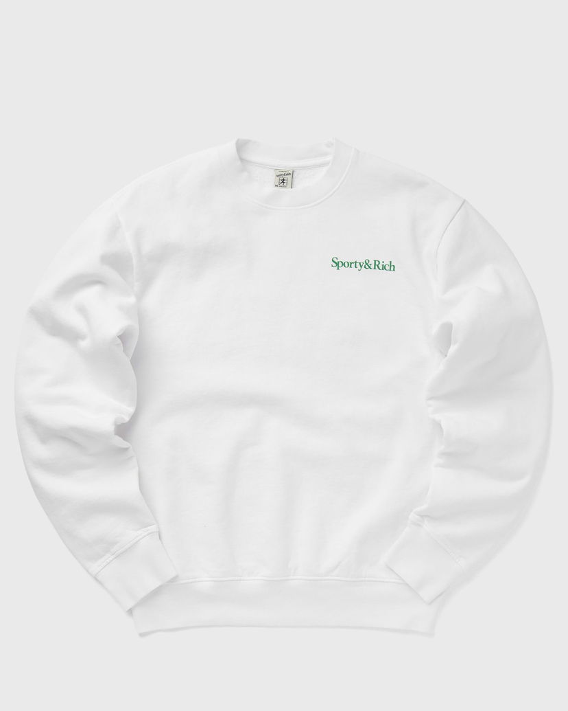 Pulover Sporty & Rich Drink More Water Crewneck Bela | WS067S405DW