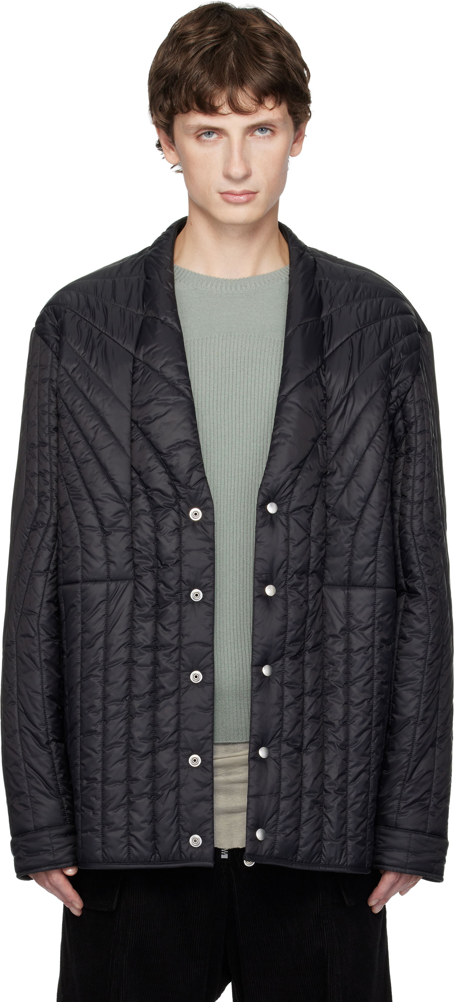 Puhovka Rick Owens Concordians Long Sleeve Quilted Liner Down Jacket Črna | RU02E1755 NPT1, 0